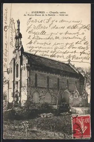 AK Avermes, Chapelle votive de Notre-Dame de la Salette, Côté est