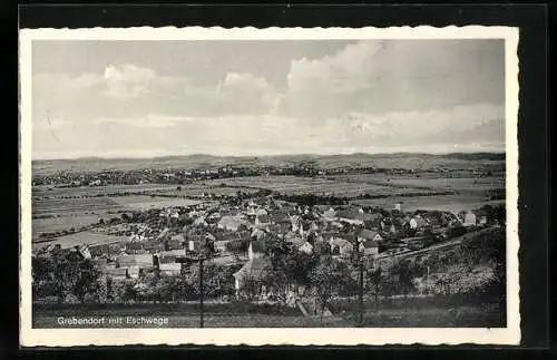 AK Grebendorf, Ansicht mit Eschwege vom Kochsberg aus