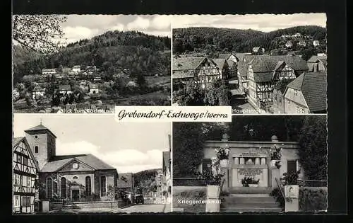 AK Grebendorf-Eschwege, Ortsansicht mit Hauptstrasse