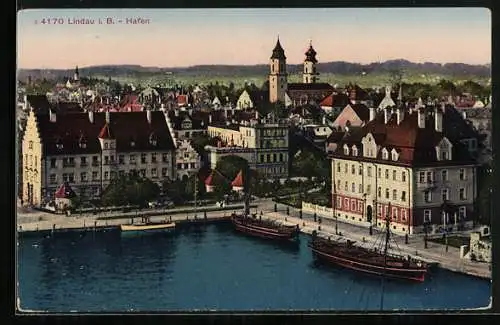 AK Lindau i. B., Blick auf den Hafen