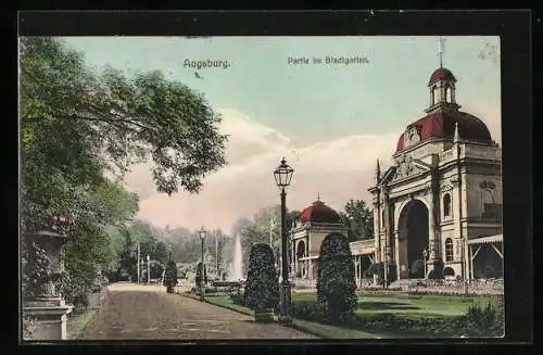 AK Augsburg, Partie im Stadtgarten