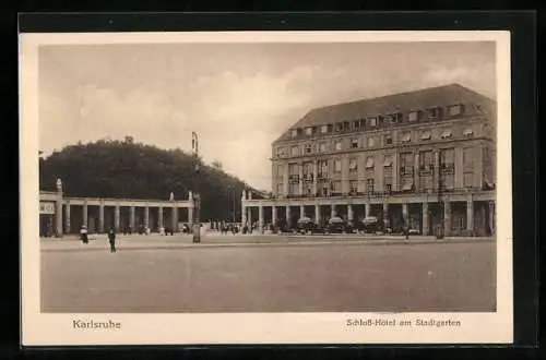 AK Karlsruhe, Schloss-Hotel am Stadtgarten