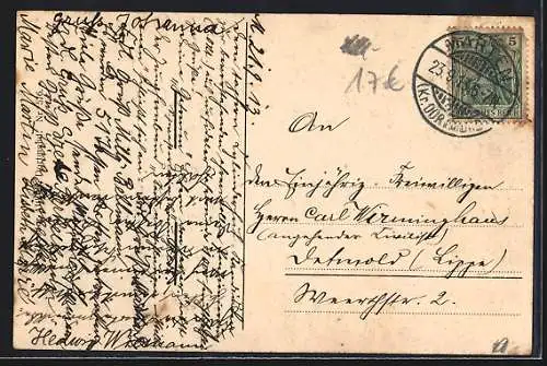 AK Dortmund, Altes Rathaus, Sparkasse und Mann zwischen Bierfässern