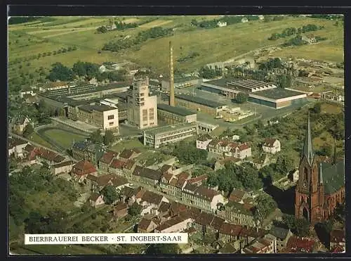 AK St. Ingbert, Bierbrauerei Becker, Luftbild