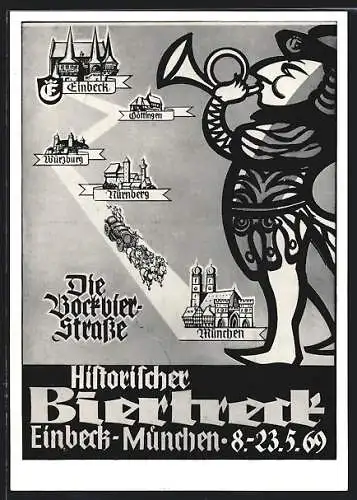 AK Einbeck, historischer Biertreck Einbeck-München, Volksfest