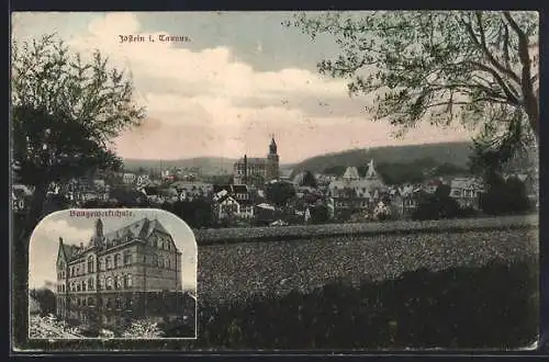 AK Idstein i. Taunus, Baugewerkschule und Ortsansicht