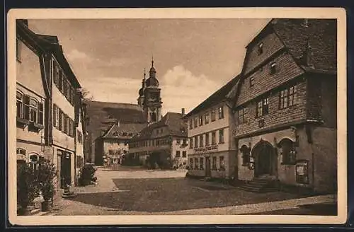 AK Amorbach, Gasthaus Franz Elzel am Rathaus