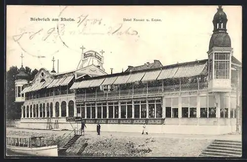 AK Biebrich am Rhein, Hotel Nassau und Krone