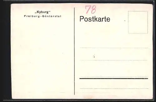 Künstler-AK Freiburg-Günterstal, Gasthaus Kylburg