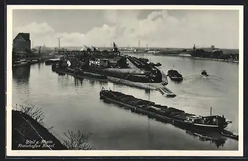 AK Weil am Rhein, Sicht über den Rheinhafen Basel