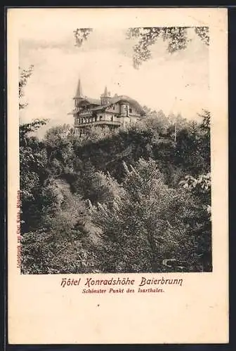 AK Baierbrunn, Hotel Konradshöhe im Isarthal