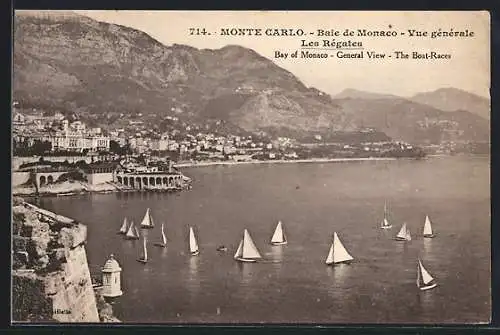 AK Monte-Carlo, Baie de Monaco, Vue générale, Les Régates