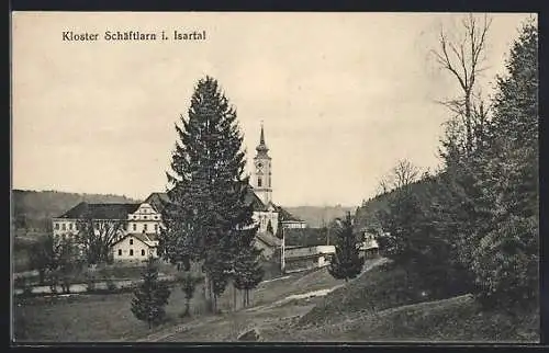 AK Schäftlarn i. Isartal, Blick zum Kloster