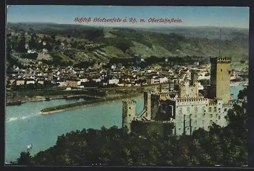 AK Schloss Stolzenfels mit Oberlahnstein