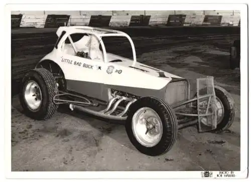 Fotografie Bob Hardee, Ort unbekannt, Speedway Rennwagen Little Bad Buick mit Startnummer 1