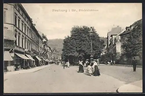 AK Freiburg i. Br., Partie in der Friedrichstrasse