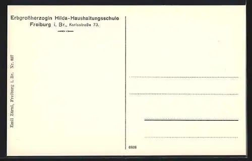 AK Freiburg i. Br., Schülerinnen in der Küche der Erbgrossherzogin Hilda-Haushaltungsschule