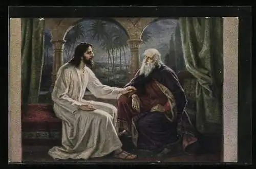 Künstler-AK sign. L. Otto: Jesus und Nikodemus