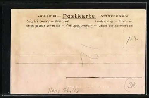 Künstler-AK sign. Harry Schultz: Ritter und Ordensanhänger in der Stadt