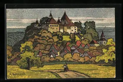 Künstler-AK sign.E. Bollmann: Zürich, Kyburg, Blick von Süden