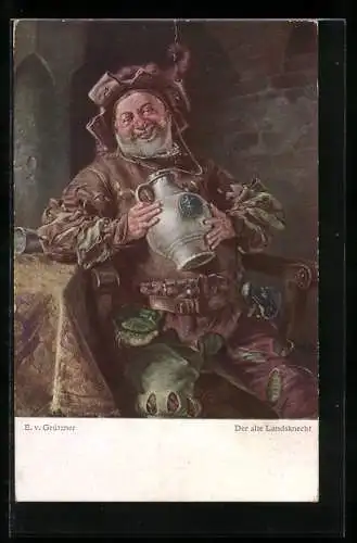 Künstler-AK sign. E. v. Grützner: Der alte Landsknecht