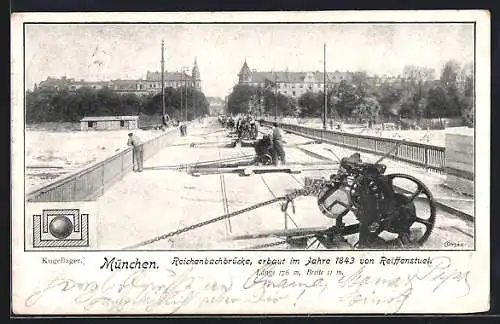AK München, Blick auf die Reichenbachbrücke, erbaut 1843