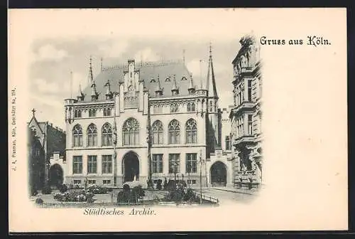 AK Köln a. Rh., Städtisches Archiv mit Anlage und Strasse