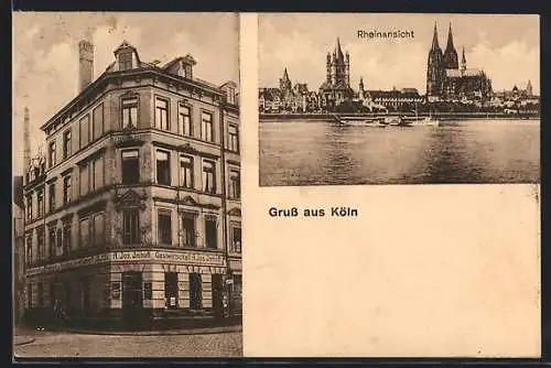 AK Köln, Gasthaus zur Pfahlburg, Bes. Jos. Imhoff, Perlengraben 36