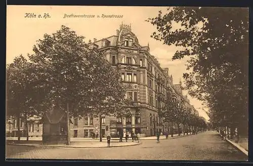 AK Köln a. Rh., Beethovenstrasse Ecke Roonstrasse