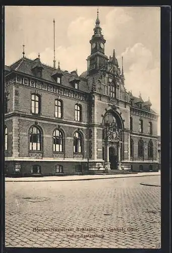 AK Köln-Ehrenfeld, Börsen-Restaurant Schlacht- und Viehhof von Hubert Spangenberg