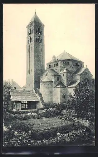 AK Gerolstein /Eifel, Erlöserkirche aus der Vogelschau, Choransicht