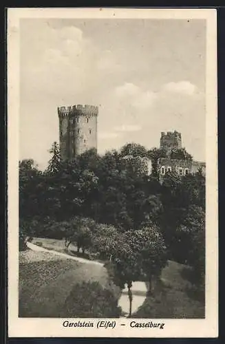 AK Gerolstein /Eifel, Casselburg, Gesamtansicht aus der Vogelschau