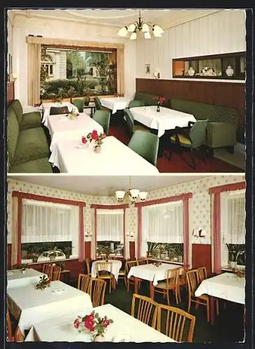 AK Lübeck, Hotel Lindenhof E. Lankau, Lindenstrasse 1a, Innenansichten