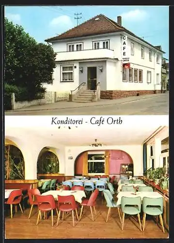 AK Zell / Odenwald, Konditorei und Café Orth mit Speiseraum