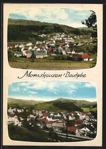 AK Mornshausen /Dautphe, Ortsansichten aus der Vogelschau