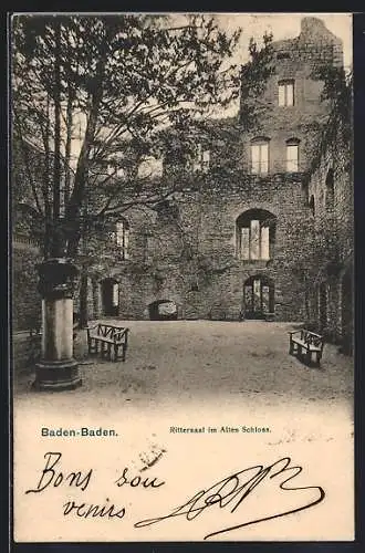 AK Baden-Baden, Rittersaal im Alten Schloss