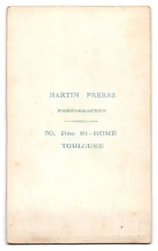 Fotografie Martin Frères, Toulouse, 30 Rue St-Rome, Porträt eines Mannes mit Schnurrbart