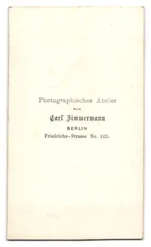 Fotografie Carl Zimmermann, Berlin, Friedrichs-Strasse 125, Porträt eines jungen Mannes mit Schnurrbart