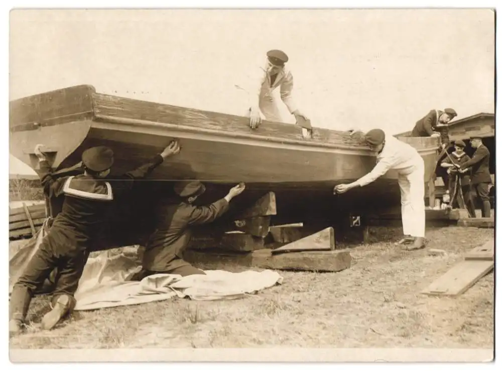 5 Fotografien 1.WK, Wolter, Berlin, Ansicht Berlin, Kadettenanstalt Lichterfelde, Ausbilder & Marine-Kadetten in Uniform 2