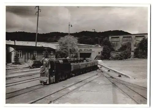 14 Fotografien Geza Straicher, Goslar, Ansicht Gross Döhren, Bergwerk Eisenerzgrube Fortuna, Förderanlagen, Grubenbahn