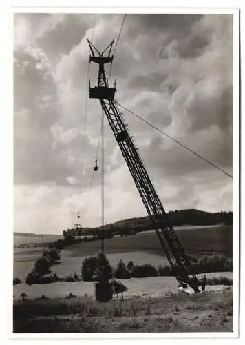 14 Fotografien Geza Straicher, Goslar, Ansicht Gross Döhren, Bergwerk Eisenerzgrube Fortuna, Förderanlagen, Grubenbahn