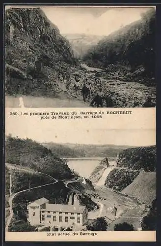 AK Montlucon, Les premiers travaux du Barrage de Rochebut près de Montlucon, Etat actuel du Barrage