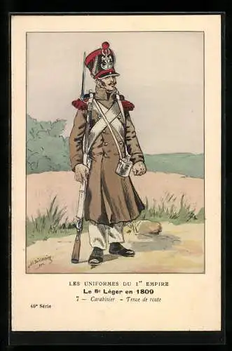 AK Les Uniformes du Ier Empire, Le 8e Leger en 1809, Carabinier