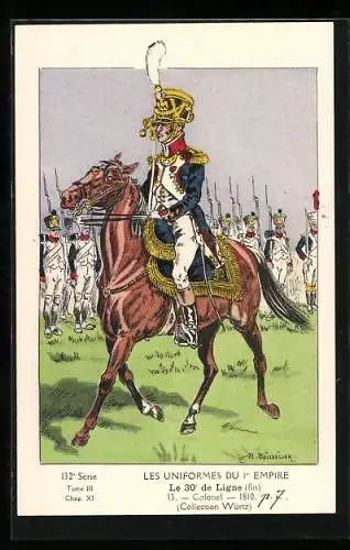 AK Les Uniformes du Ier Empire, Le 30e de Ligne, Colonel