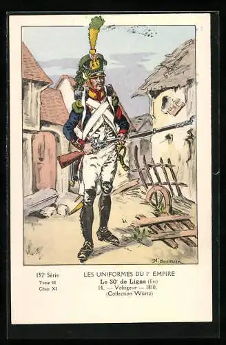 AK Les Uniformes du Ier Empire, Le 30e de Ligne, Voltigeur