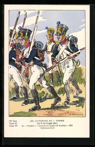 AK Les Uniformes du Ier Empire, Le 3e de Ligne, Fusiliers