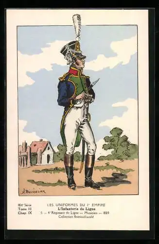 AK Les Uniformes du Ier Empire, L`Infanterie de Ligne, 4e Regiment de Ligne, Musicien