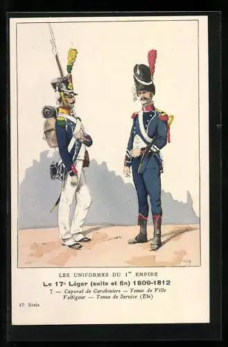 AK Les Uniformes du Ier Empire, Le 17e Leger, Caporal de Carabiniers, Voltigeur