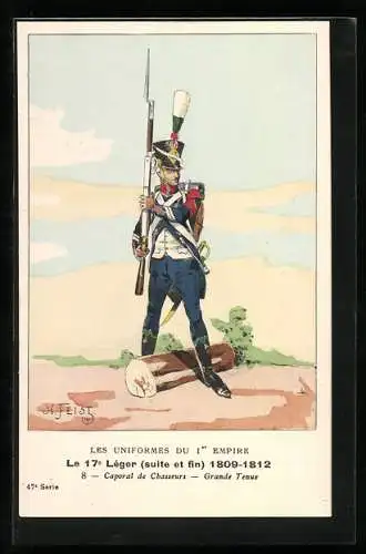 AK Les Uniformes du Ier Empire, Le 17e Leger, Caporal de Chasseurs