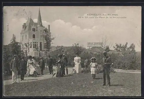 AK Neris-les-Bains, Un coin du Parc de la Promenade